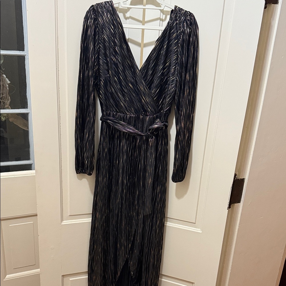 Guess Black and Gold Long Sleeve Dress